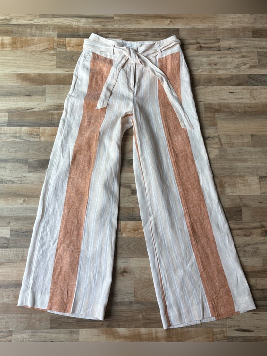 Anthropologie Pants - Ett:twa Anthropologie Striped Linen Wide Leg Pants Tie Waist Coastal Beachy sz 0